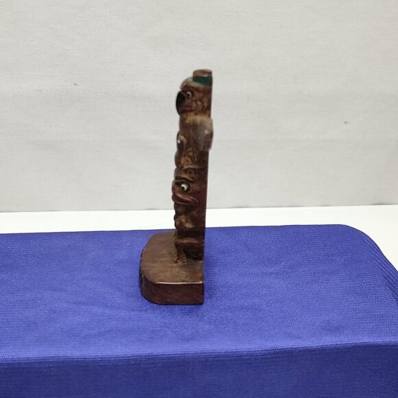 Alaska Souvenir Totem Pole Sculpture Handcrafted Intricate Details Rustic Decor - Picture 5 of 6